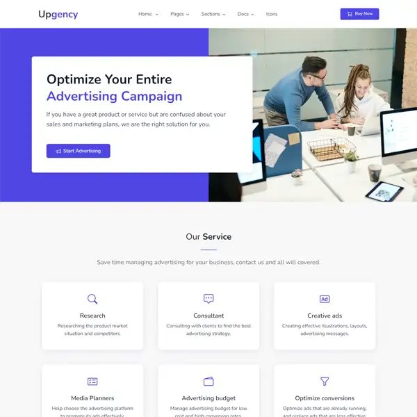 Bootstrap Template Advertising Agency